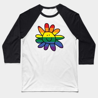 Pride Daisy Doodle Smiley Face Baseball T-Shirt
